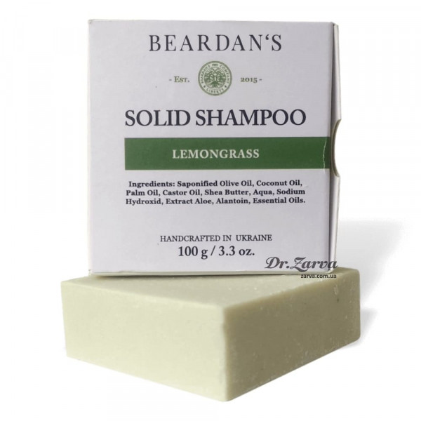 Твердый шампунь BEARDANS Solid Shampoo Lemongrass 100 г