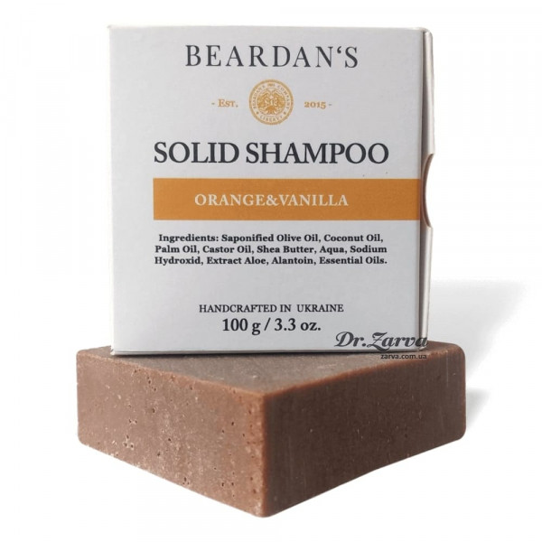 Твердый шампунь BEARDANS Solid Shampoo Orange & Vanilla 100 г