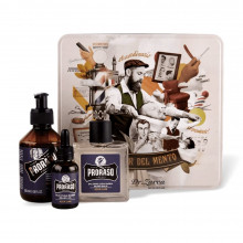 Набор по уходу за бородой PRORASO Beard Kit Azur Lime в металлической коробке