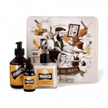 Набор по уходу за бородой PRORASO Beard Kit Wood & Spice в металлической коробке
