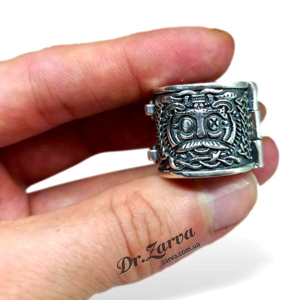 Бусина для бороды и волос ARHAIKA Odin & Valknut (серебро 925 пробы) Большая