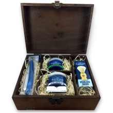 Набор для бритья с опасной бритвой в деревянной коробке THE BLUEBEARDS REVENGE