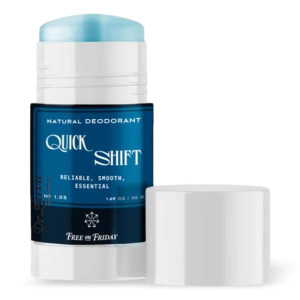 Дезодорант натуральный мужской FREE ON FRIDAY Quick Shift с ароматом мяты и лемонграсса 50 г