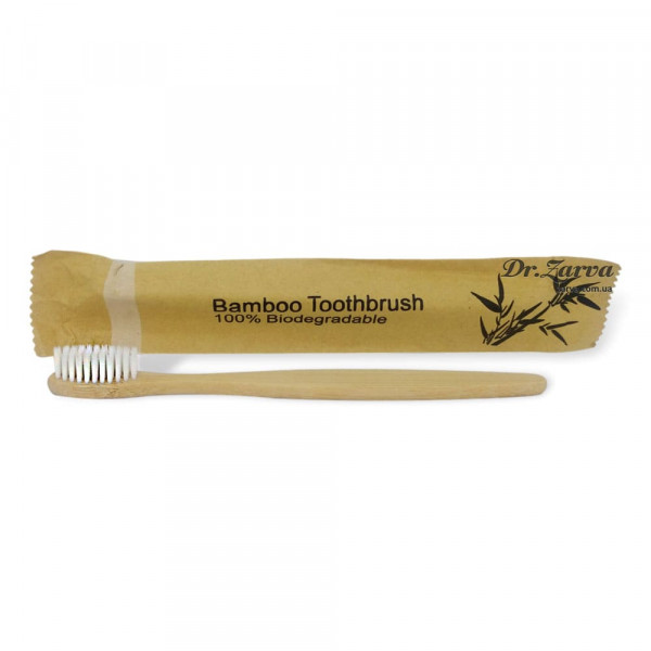 Зубная щетка из бамбука Bamboo Toothbrush 100% Biodegradable (белая)
