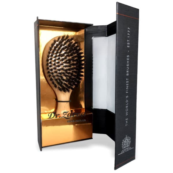 Щетка для бороды и волос KENT OG1 Finest Men (овальная черная с ручкой)