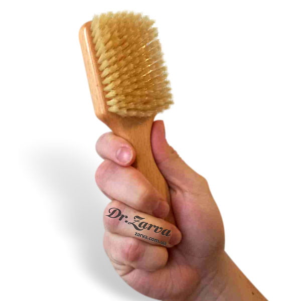 Щетка для бороды и волос KENT OG4 Finest Men (прямоугольная белая с ручкой)