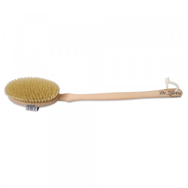 Щетка для тела из щетины свиньи NATURAE DONUM со съемной ручкой