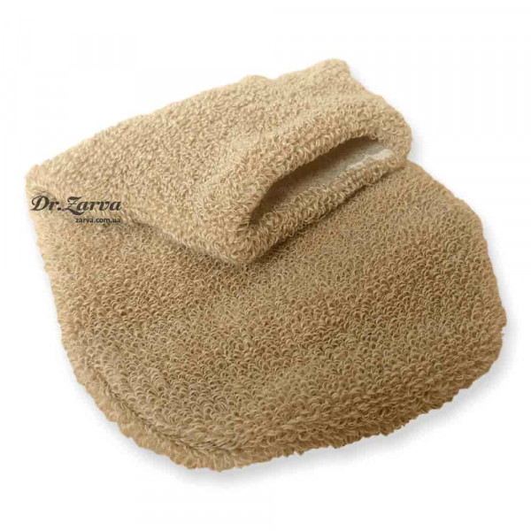 Мочалка варежка из натурального льна с медной нитью Naturae Donum LINO BIO E RAME