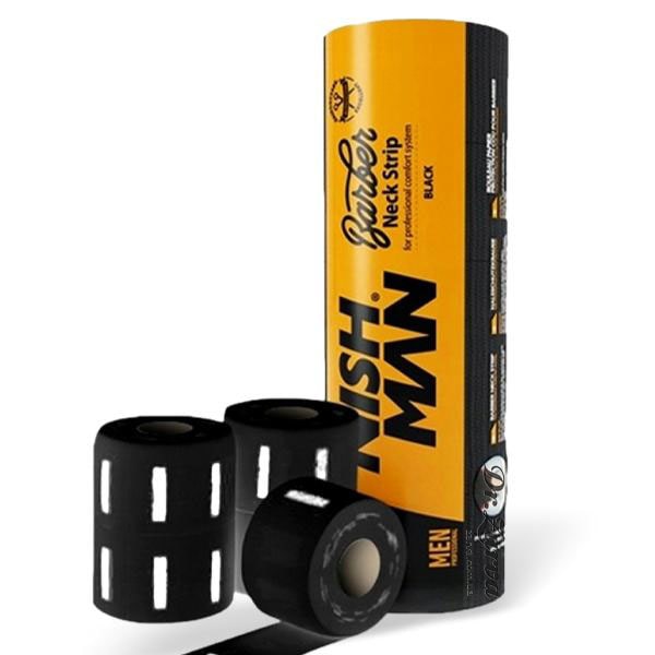 Бумажные воротнички для стрижки NISHMAN Neck Strips (черные) 5*100 шт