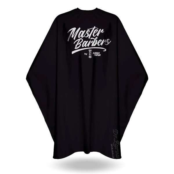 Накидка для стрижки и бритья NISHMAN Master Barbers (черная)