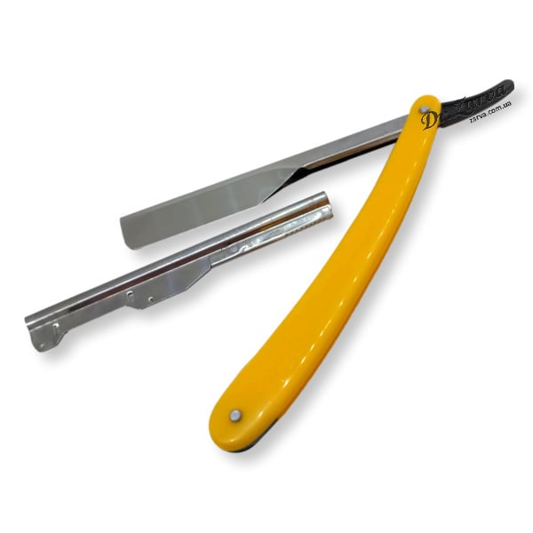 Опасная бритва шаветта NISHMAN Push Straight Razor желтая