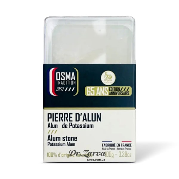 Квасец OSMA натуральный камень от порезов в футляре (алунит) Tradition Alum Stone 100 г