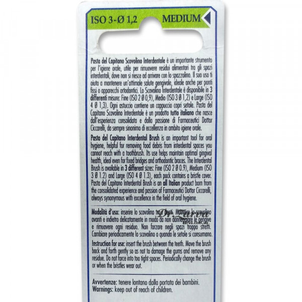 Межзубные ершики (щетки для межзубных промежутков) PASTA DEL CAPITANO Interdental Brush Medio ISO 3 Ø 1,2 мм, 5шт