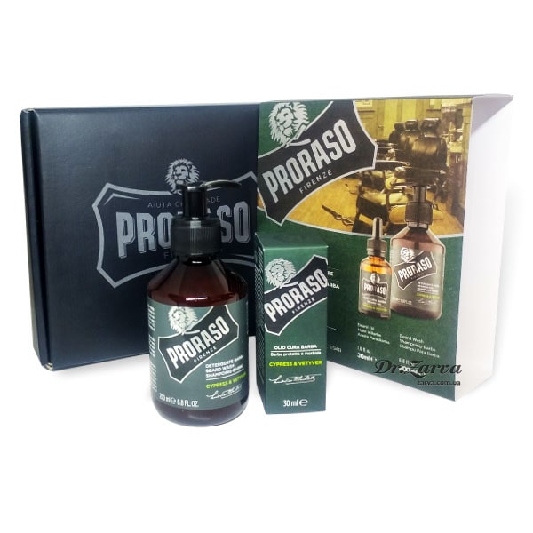 Набор для ухода за бородой PRORASO Duo Special Beard Care Set Cypress & Vetyver