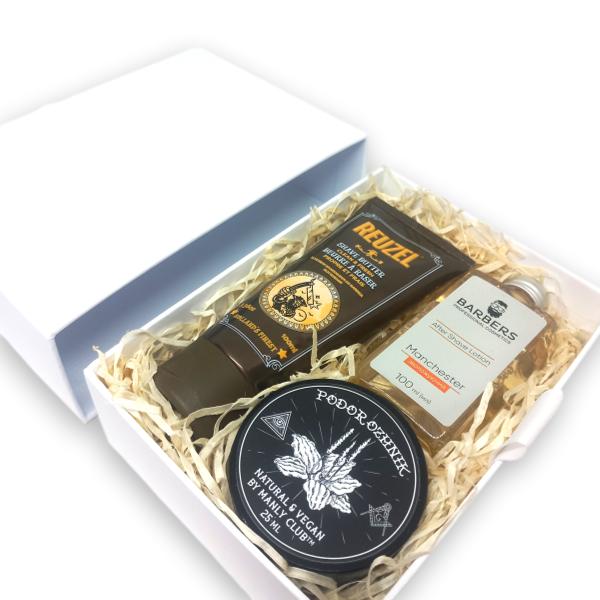 Набор для бритья REUZEL, MANLY, BARBERS (баттер+лосьон+бальзам от порезов)