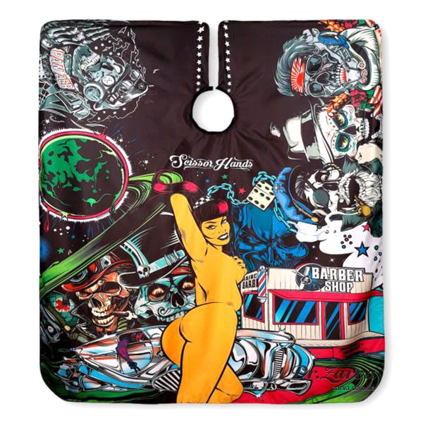 Накидка для стрижки и бритья SCISSOR HANDS Barber Cape Lilu