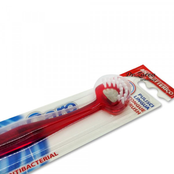 Щетка для чистки языка SILVER CARE Antibacterial красная