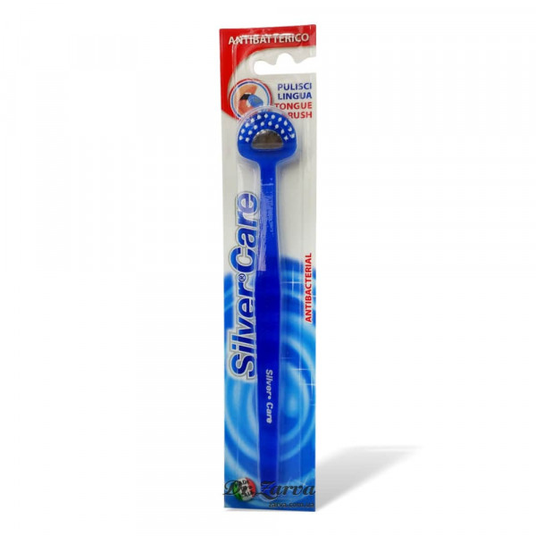 Щетка для чистки языка SILVER CARE Antibacterial синяя