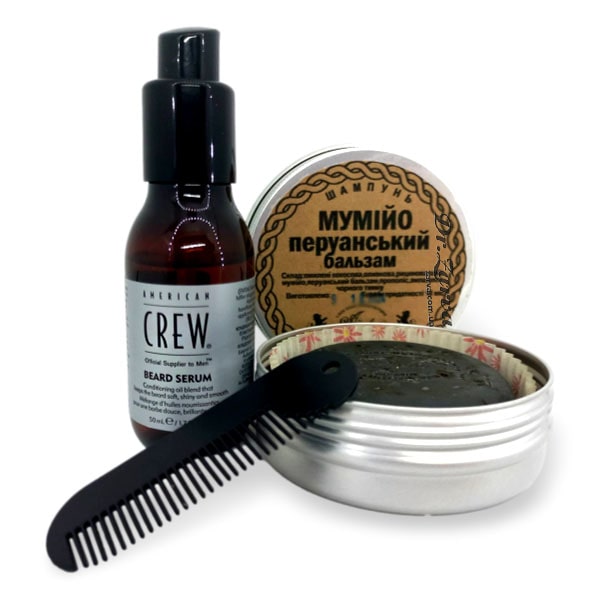 Набор по уходу за бородой AMERICAN CREW & AMBRA (шампунь, масло, гребень)