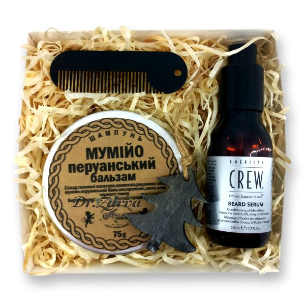 Набор по уходу за бородой AMERICAN CREW & AMBRA (шампунь, масло, гребень)