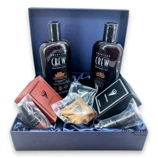 Набор для ухода за телом и волосами AMERICAN CREW с аромасаше для авто Hurricane