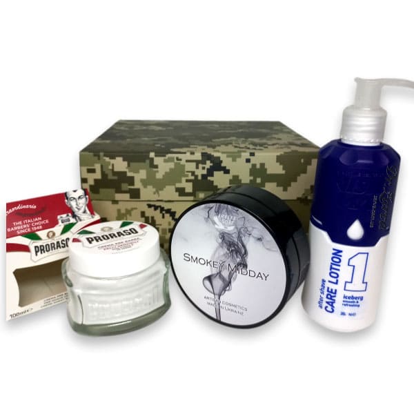 Набор для бритья Military Areffa Sensitive (до, для и после бритья)