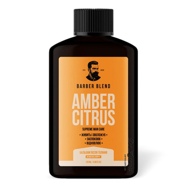 Бальзам после бритья BARBER BLEND Amber Citrus (без спирта) 120 мл