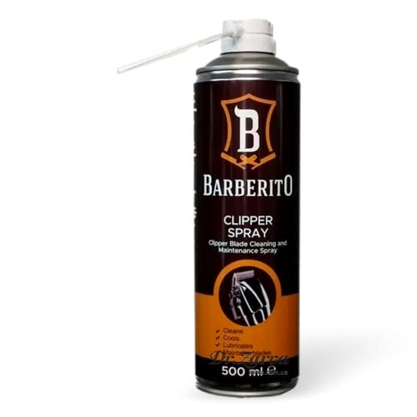 Спрей для смазки и дезинфекции машинок для стрижки 4 в 1 BARBERITO Clipper Spray 500 мл