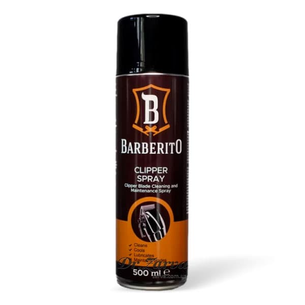 Спрей для смазки и дезинфекции машинок для стрижки 4 в 1 BARBERITO Clipper Spray 500 мл