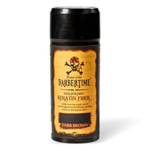 Пудра для маскировки седины и утолщения редких волос BARBERTIME Hair Building Fiber Dark Brown (каштановая) 21 г