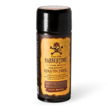 Пудра для маскировки седины и утолщения редких волос BARBERTIME Hair Building Fiber Light Brown (светло-каштановая) 21 г
