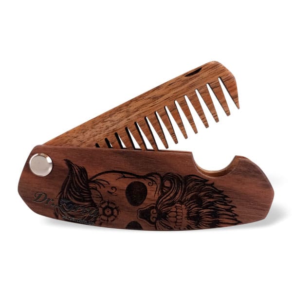 Гребень для бороды в форме опасной бритвы ENJOY THE WOOD Bearded Skull (пол черепа)