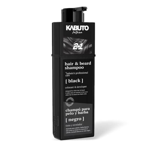 Окрашивающий шампунь для тонировки бороды и волос KABUTO KATANA Black Shampoo 60 сек (черный) 200 мл