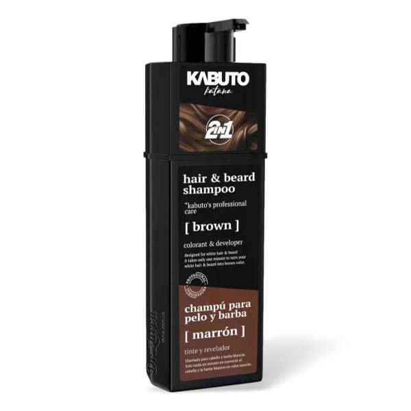 Окрашивающий шампунь для тонировки бороды и волос KABUTO KATANA Brown Shampoo 60 сек (каштановый) 200 мл
