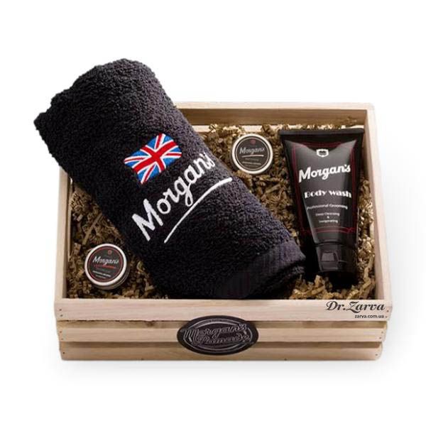 Набор для ухода за телом и укладки волос MORGANS Wooden Wash Slatted Box