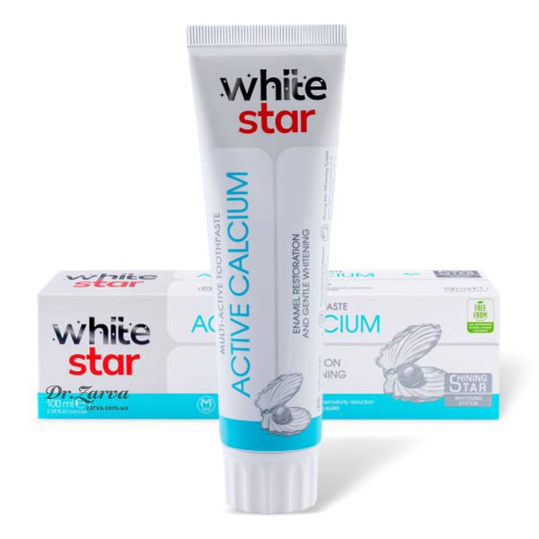 Зубная паста WHITE STAR Active Calcium (реминерализация, снижение чувствительности, безопасное отбеливание) 100 мл