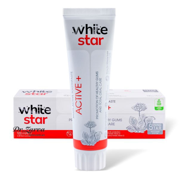 Зубная паста WHITE STAR Active+ (здоровье десен, антибактериальная защита, укрепление эмали) 100 мл