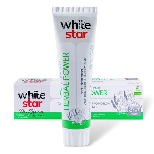 Зубная паста WHITE STAR Herbal Power (защита десен, противовоспалительный эффект, укрепление эмали) 100 мл